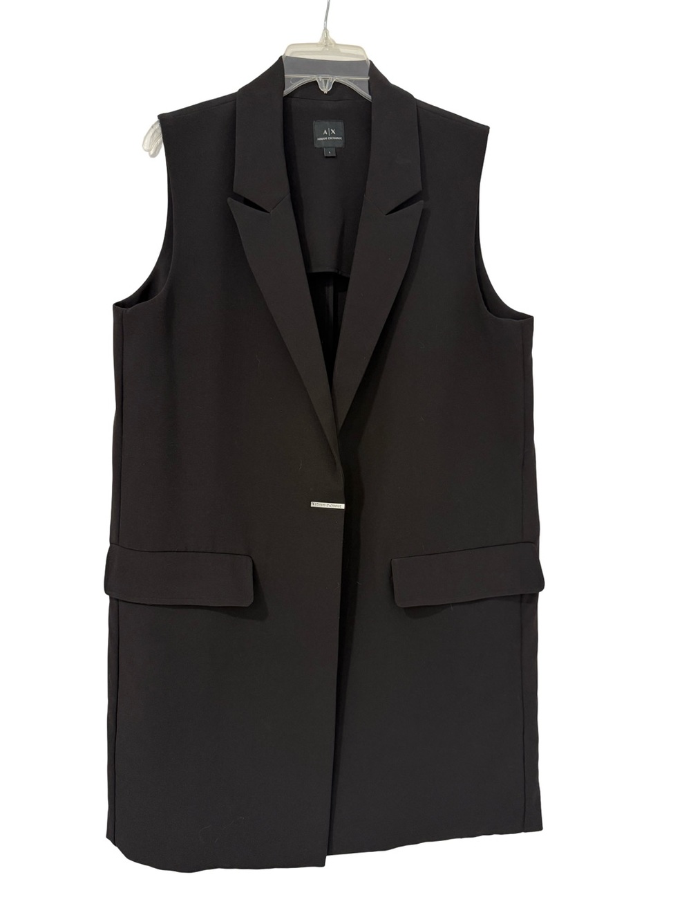 Armani Exchange Black Sleeveless Long Blazer Vest 36.5 inc long back measurement